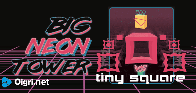 Big neon tower vs tiny square